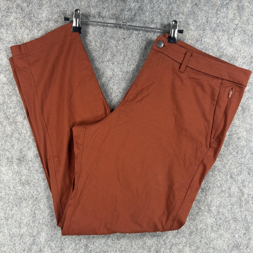 Lululemon Commission Pants Mens 36x28 Brown Stretch Chino Zip Pocket Golf Casual